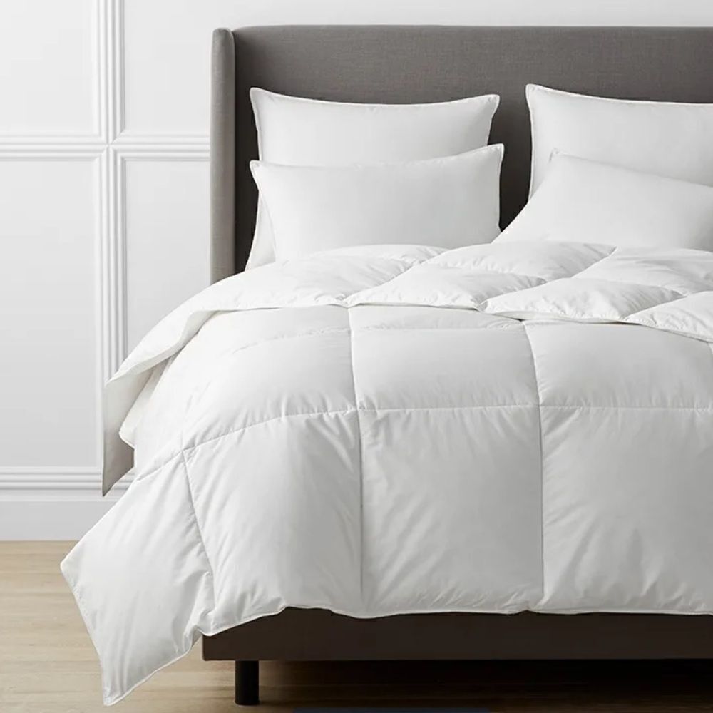 The Company Store Luxe Olympia Down Extra Warmth Comforter in White. Full Size.